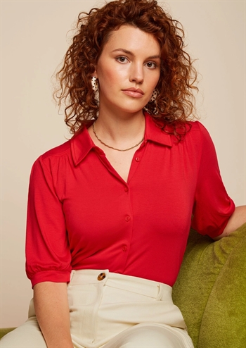 King Louie bluse Carina Blouse Ecovero Light Fiery Red