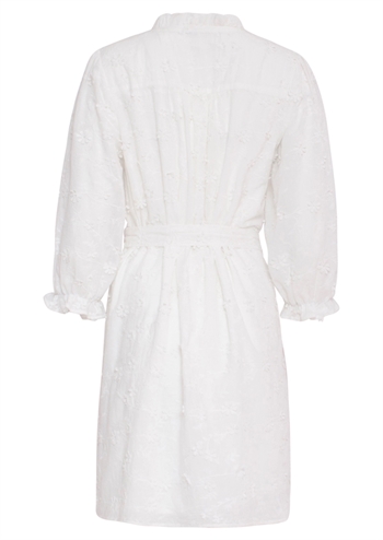 Den sødeste hvide feminine anglaise kjole med underskørt og bindebånd fra Smashed Lemon