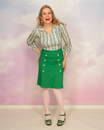 Grøn "melereret" retro nederdel fra MARGOT