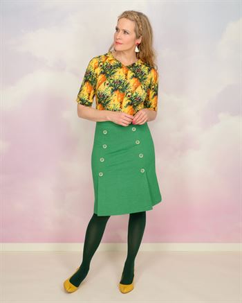 Grøn "melereret" retro nederdel fra MARGOT