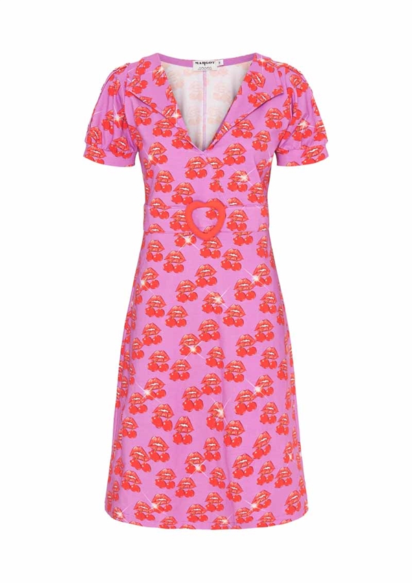 <h2>Lilla retro kjole med sød krave og print med kirsebær fra MARGOT</h2>