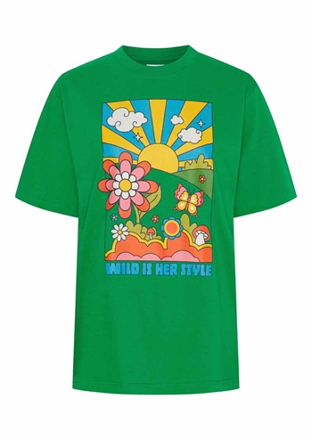 <h2>Grøn T-shirt med grafisk print fra MARGOT</h2>