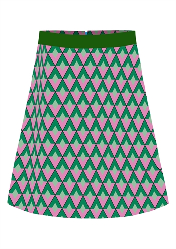 Lilla og grøn retro nederdel med harlekin print fra MARGOT