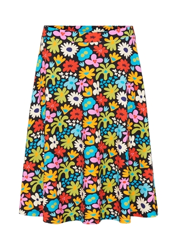 Flot multifarvet blomstret nederdel med skønt retro print fra MARGOT