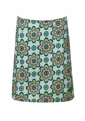 Grøn nederdel med skønt retro print fra du Milde
