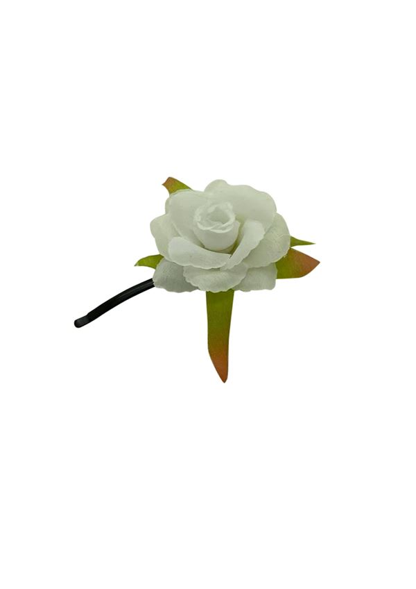 Hårspænde med hvid rose fra Just D\'Lux