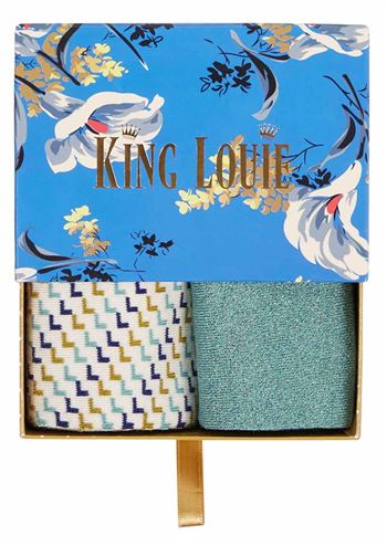 Strømper i blå nuancer og print fra King Louie
