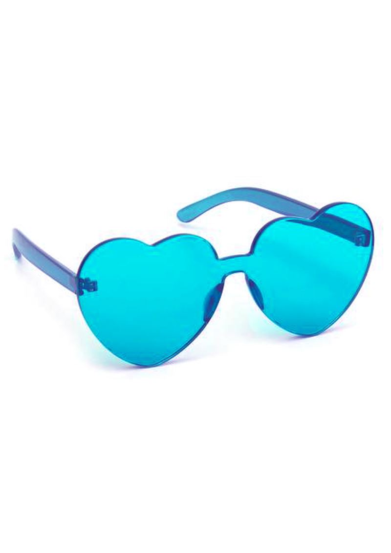 Køb turkis blå hjerte formede solbriller fra Lola
