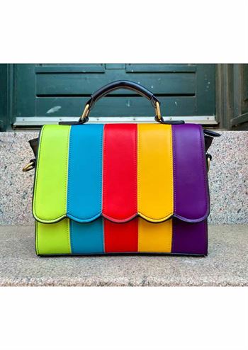 Stribet multifarvet taske fra Lola Ramona