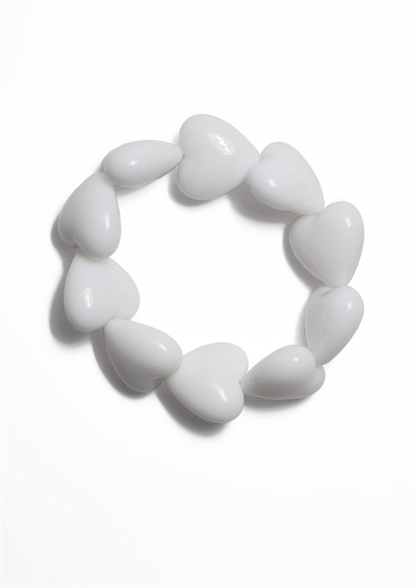 Margot Jewelry armbånd White Hearts hvide hjerter MWMwear