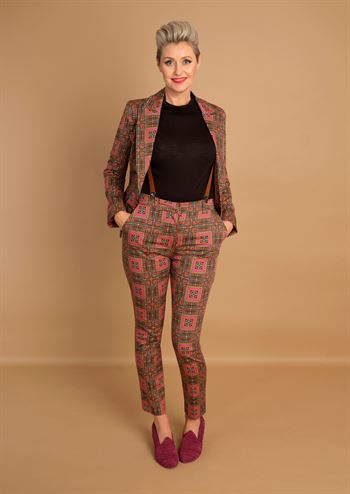 Brune retro bukser med grafisk print fra MARGOT