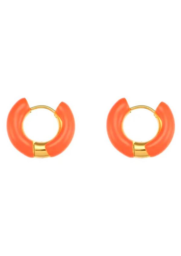 Orange hoops øreringe fra MoreIsMore
