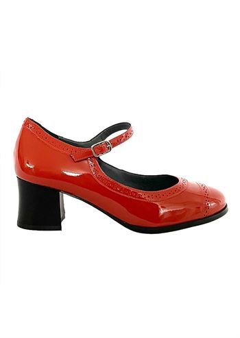 Rødbrun farvet sko med spænde fra Nordic ShoePeople