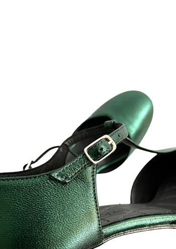 Grøn metallic sko med høj hæl fra Nordic ShoePeople